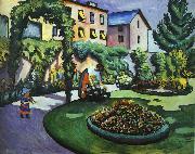 August Macke The Mackes' Garden at Bonn oil